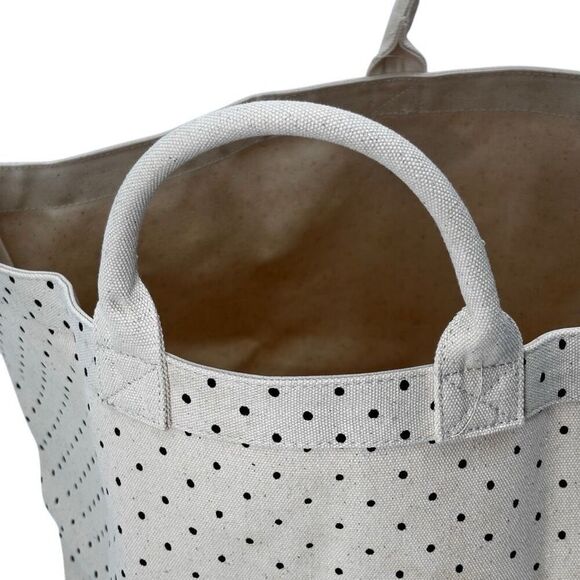 Kate Spade New York Black Dot Round Canvas Storage Bin 15"w x 10"h x 11.5"d NWT - Picture 13 of 14